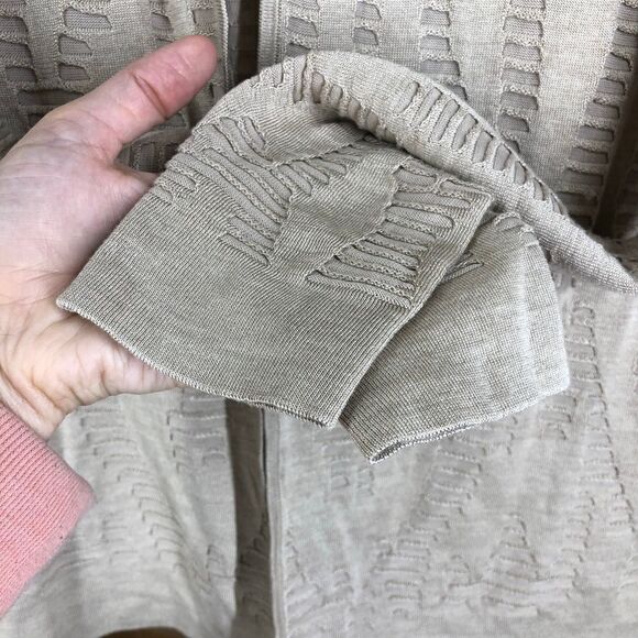 LAFAYETTE 148‎ New York Tan Silk Blend Lightweight Front Clasp Cardigan Sz M - Picture 5 of 8